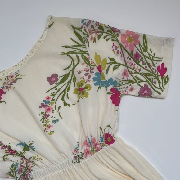 Vintage 70s Sheer Floral Maxi Full Length Boho Dress Nightgown Flower Child - Picture 9 of 13